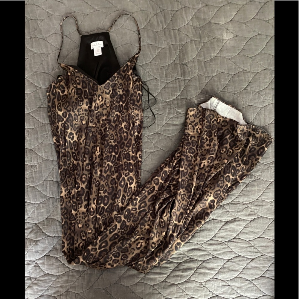 Nicole Miller leopard slip dress.